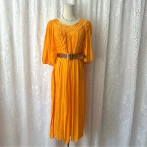 Vintage 1990's Bright Orange Cotton Maxi Sundress!